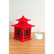 MEKTrend Japon Mimari Tasarımlı Dekoratif Aydınlatma Kırmızı