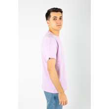 Kesik Etiket Za** Bisiklet Yaka T-Shırt Pembe