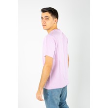 Kesik Etiket Za** Bisiklet Yaka T-Shırt Pembe