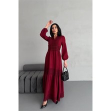 Dipmoda Kadın Atlas Kumaş Dantel Detaylı Elbise DPMS2517