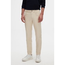 D'S Damat Ds Damat Comfort Fit Ekru Düz Jean Kot Beş Cepli Likralı Yıkamalı Denim Pantolon 3HCJ3ORT00103