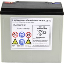 Safir 12 V - 24 Ah Grafen Jel Akü 6'lı Set Elektrikli Bisiklet Aküsü