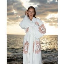 Befera Design Müslin Kimono %100 Pamuklu Güneş Baskılı Desenli Bornoz Kaftan Sabahlık
