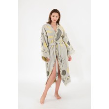 Befera Design Müslin Kimono %100 Pamuklu Güneş Desenli Jakarlı Bornoz Kaftan Sabahlık