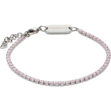 Energetix Yanyana Sıralanmış Pembe Zirkon Taşlı Manyetik Bileklik