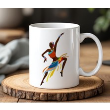 BB Design Kızılderili Kadın Tasarımlı Beyaz Seramik Baskılı Kupa Bardak 330 ml