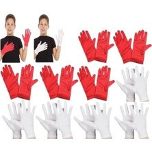 ENG Nessiworld Çocuk Gösteri Eldiven Seti – 5 Çift Beyaz &amp; 5 Çift Kırmızı