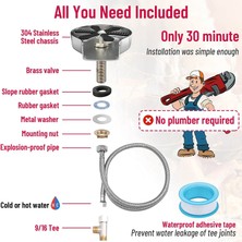 Hbemirror Mutfak Lavabo Cam Durulayıcı, Mutfak Lavaboları Için Musluk Cam Durulayıcı Paslanmaz Çelik Lavabo Bardak Yıkama Biberon Yıkama Bardak (Yurt Dışından)