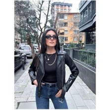 Meecy Kadın Deri Ceket Dikişsiz