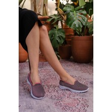 Kazax Enox Fuşya Desenli Streş Babet Ayakkabı