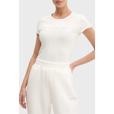 Guess New Kiara Taşlı Streç Pamuklu Regular Fit Bisiklet Yaka T Shirt V5GI20J1314 Bayan T Shirt V5GI20 J1314 G018