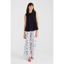 Yakalı Kolsuz Kadın Gömlek Lacivert Y2213549_015