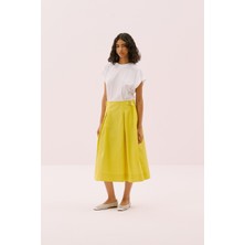 Üst Bedeni T-Shirt Pileli Poplin Midi Boy Elbise Standart Renk Y2511031_089