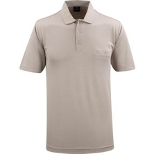 Çizgi Triko Erkek Polo Yaka Cepli Klasik Kalıp Tişört - 5107