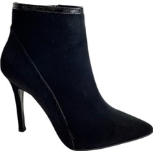 Tufan Shoes Siyah  Süet Deri Topuklu Bot