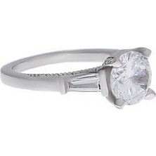 Celikchi Kadın Tasarım Detay Tektaş Gümüş Yüzük