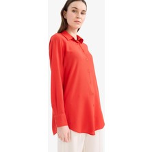 DeFacto Regular Fit Basic Düz Uzun Kollu Tesettür Gömlek Tunik Z3538AZ25SP