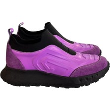 Tufan Shoes Mor  Deri Comfort Taban Sneaker