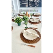 Decamor Home Pamuklu Dertsiz Leke Tutmaz Sıvı Geçirmez Kumaş Ekru Masa Örtüsü