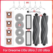 Whimsy1 Dreame L10S Ultra / L10 Ultra Robot Süpürge Için Yedek Parça Aksesuar Seti Ana Yan Fırça Hepa Filtre Paspas Bezi (Yurt Dışından)