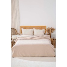 Riva İstanbul Bej Valencia Sherpa Çift Kişilik Peluş Battaniye