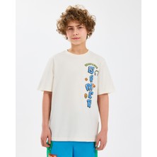 Skechers B Graphic Tee T-Shirt Büyük Erkek Çocuk Offwhite Tshirt Sk2510028-102