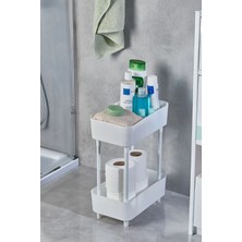 Düzenleyici 2 Katlı Beyaz Raf -Dolap Içi & Tezgah Üstü Banyo Deterjanlık Mutfak Evye Altı Organizer