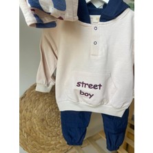 Erkek Bebek Paraşüt Pantolon Sweat Gömlek Üçlü Takım