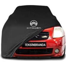 Citroen C2 (2003 - 2009) Siyah Kumaş Araba Branda Logolu Kumaş Araba Brandası Penye Oto Branda