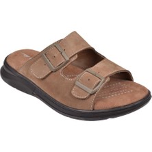 Forelli Hakiki Deri Comfort Erkek Terlik FOR-EJDER   KUM NUBUK