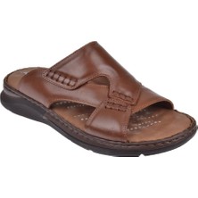 Forelli Hakiki Deri Comfort Erkek Terlik FOR-TUNA   TABA