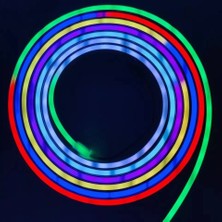Neon LED IP65 Piksel 6X12 Hortum Bant Şerit 5m Rgb Dc 12V Smd 2811 2.5cm Kesilir Esnek Silikon Su Geçirmez