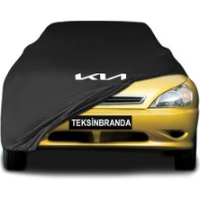 Kia Rio 1 Hatchback (1999 - 2005)  Siyah Kumaş Araba Branda Logolu Kumaş Araba Brandası Penye Oto Branda