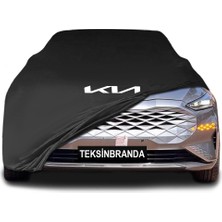 Kia K8 Sedan  Siyah Kumaş Araba Branda Logolu Kumaş Araba Brandası Penye Oto Branda