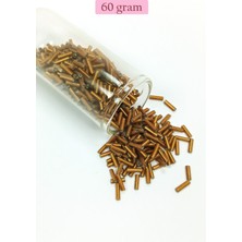 Uzun Boru Kesme Boncuk Çap 2mm Uzunluk 10 mm - 60 Gram - Koyu Altın - BNC265