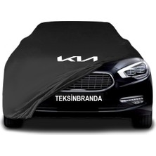 Kia K9 2 (2018 - )  Siyah Kumaş Araba Branda Logolu Kumaş Araba Brandası Penye Oto Branda