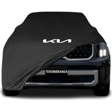 Kia Telluride  Siyah Kumaş Araba Branda Logolu Kumaş Araba Brandası Penye Oto Branda