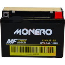 Monero Akü 12N6.5L-BS 12V6.5AH Rks Black Wolf 250