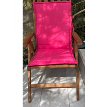 Koton Kumaş Pembe Bordo Dokuma 2 Kademeli Arkalıklı Şezlong Sandalye Minderi