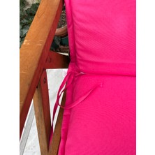 Koton Kumaş Pembe Bordo Dokuma 2 Kademeli Arkalıklı Şezlong Sandalye Minderi