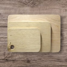 3'lü Doğal Ahşap Kesme Tahtası Seti
