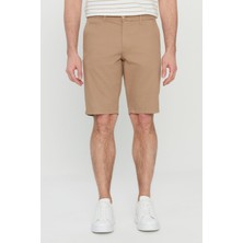 Slim Fit Dar Kesim Yan Cepli Gofre Desenli Şort