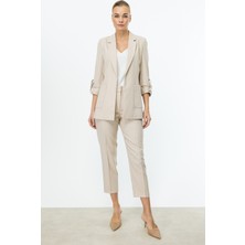 Ekol Kadın Dar Paça Yan Cepli Pantolon 4132 Taş