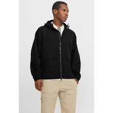 Jack & Jones Erkek Jcounıon Kapüşonlu Fermuarlı Ceket 12274049 Siyah