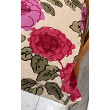 Koton Kumaş Pembe Bordo Dokuma 2 Kademeli Arkalıklı Şezlong Sandalye Minderi