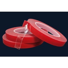 Ozcmax Çift Taraflı Akrilik Silikonize Bant 18 mm x 2 Metre Kırmızı Vhb