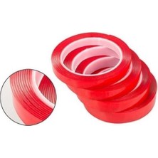 Ozcmax Çift Taraflı Akrilik Silikonize Bant 18 mm x 2 Metre Kırmızı Vhb