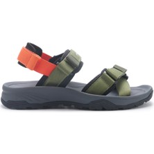 Lumberjack Muna 5fx Erkekler İçin Haki Sandalet MESH/PU Malzeme, Düz Topuk ve Şık Tasarım