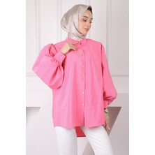 İmaj Butik Pembe Balon Kol Gömlek