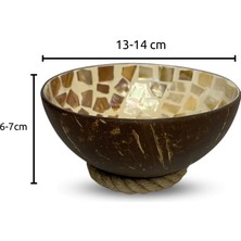 Coconut Products Sedef Kaplama Yoga Desenli Hindistan Cevizi Kase & Hasır Kase Altlığı - Çerezlik